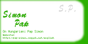 simon pap business card